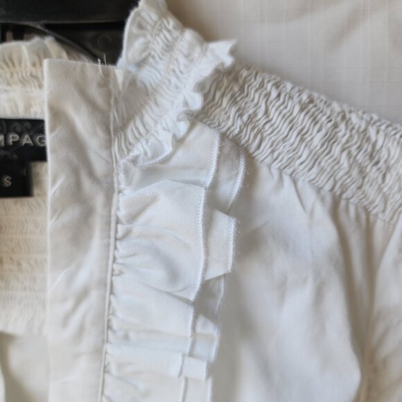 ✨Rampage Vintage White Ruffle Peplum Blouse Women's Size M Elegant Victorian Y2K - Picture 6 of 15